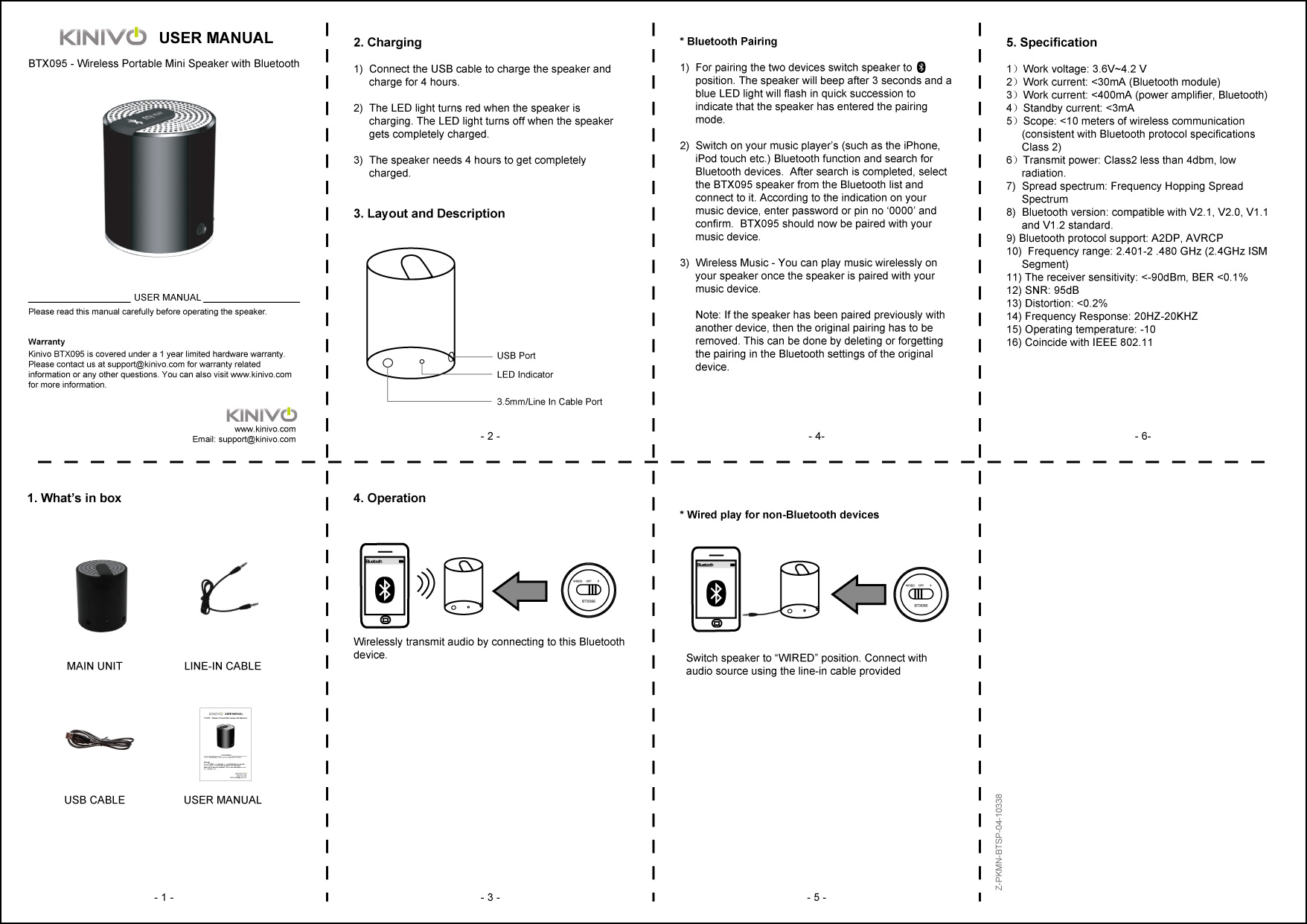 kinivo bth220 bluetooth stereo headphone manual